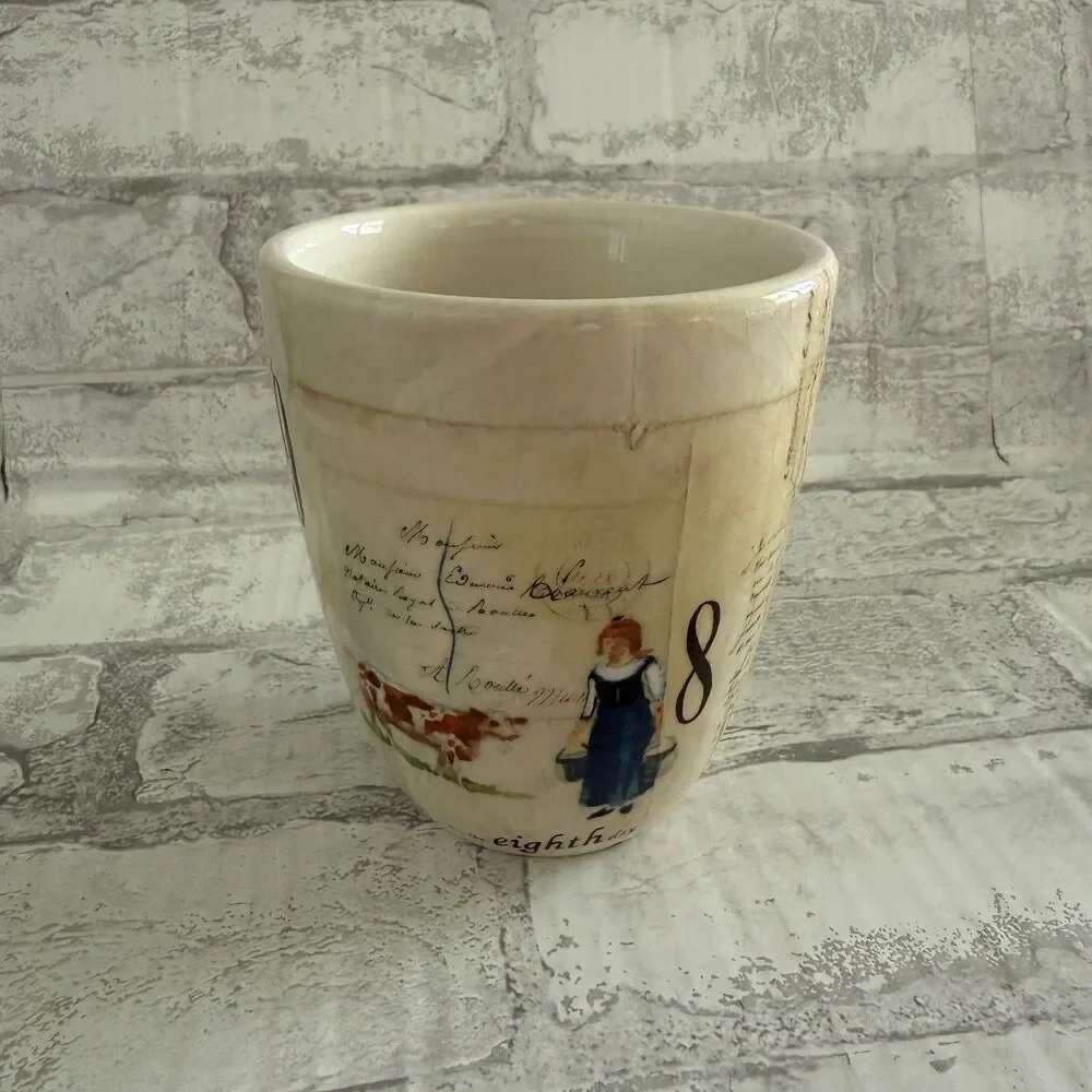 Williams Sonoma 12 Days of Christmas Mug Days 7, 8, 9 Swan Milkmaid Dancer